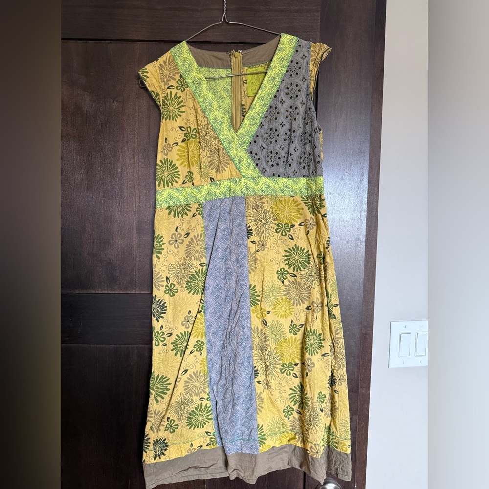 Solola Green Floral Patchwork Dress